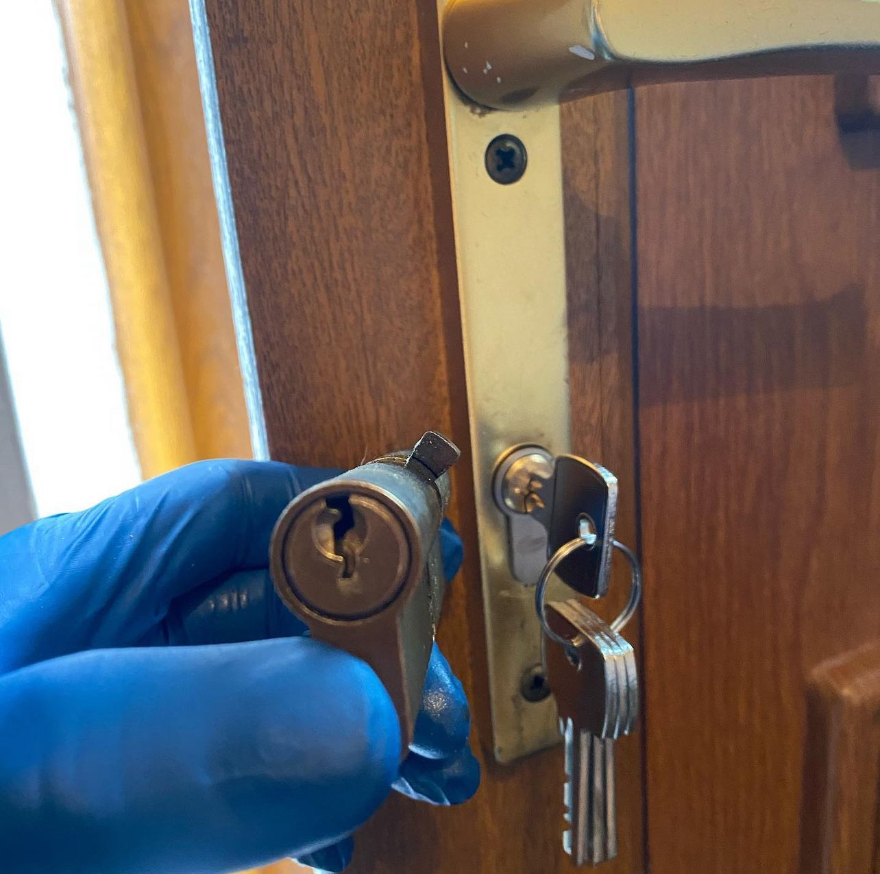 lock replacement by a redhill locksmith ltd engineer.